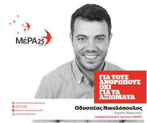  Οδυσσέας Νικολόπουλος – Υποψήφιος Βουλευτής με το κίνημα Μέρα25 στο Ν.Λάρισας
